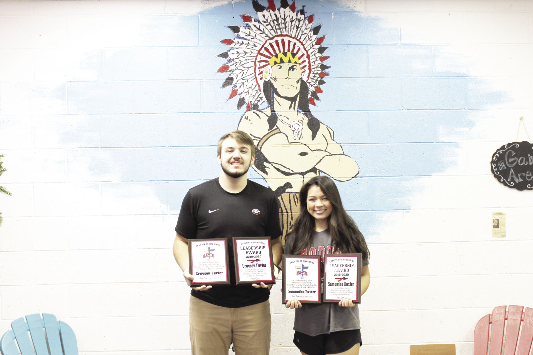 Baxter and Carter awarded for Leadership Service at CCHS
